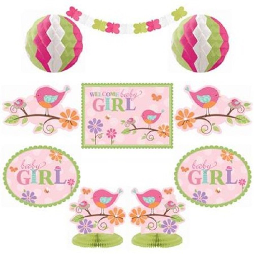 Decoratie kit tweet baby girl  10 delig Decoratie kit tweet baby girl  10 delig