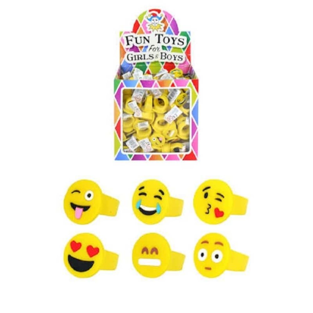 Henbrandt Emoji Smiley Ring 2x3cm | 12 pieces