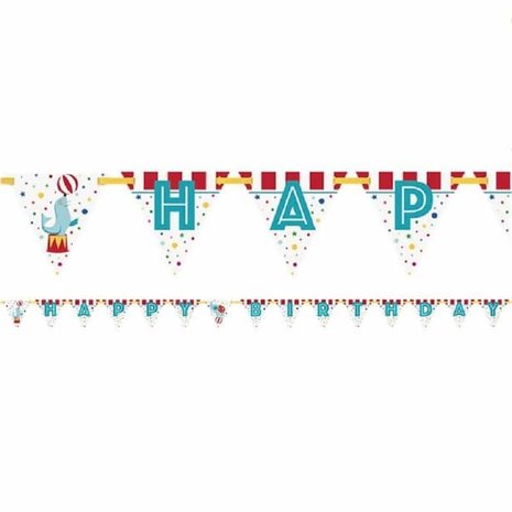 Unique Party Flag garland Circus Carnival Happy Birthday