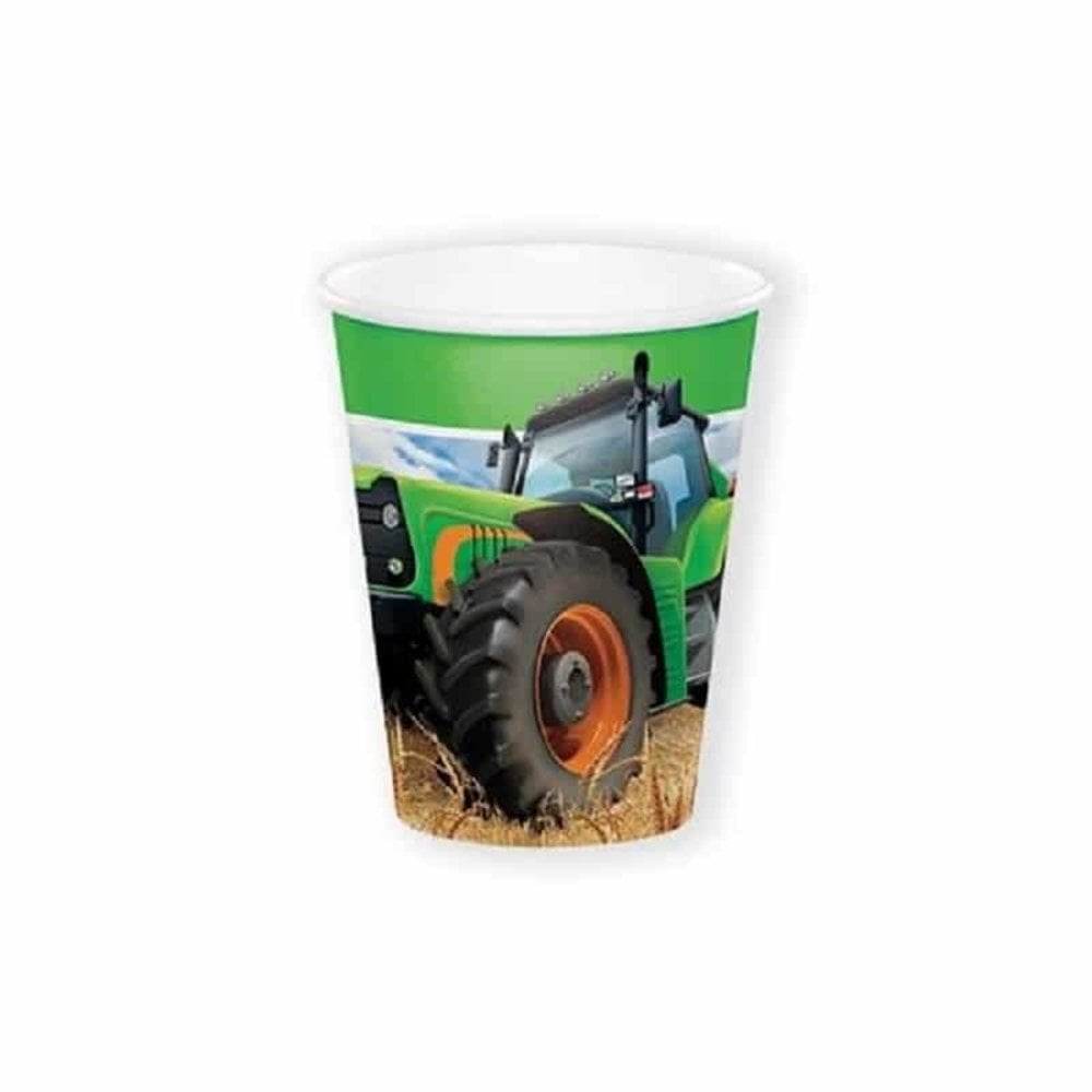 Creative Converting Tasses Tractor Time 266 ml | 8 pièces