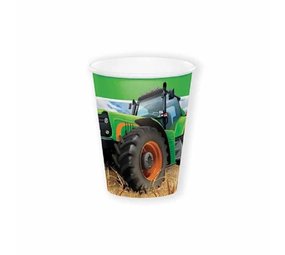 Creative Converting Tractor Time bekers 266ml | 8 stuks Creative Converting Tractor Time bekers 266ml | 8 stuks