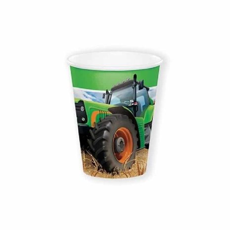 Creative Converting Tractor Time cups 266ml | 8 pieces