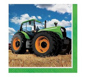 Creative Converting Traktor-Servietten 33x33cm | 16 Stück