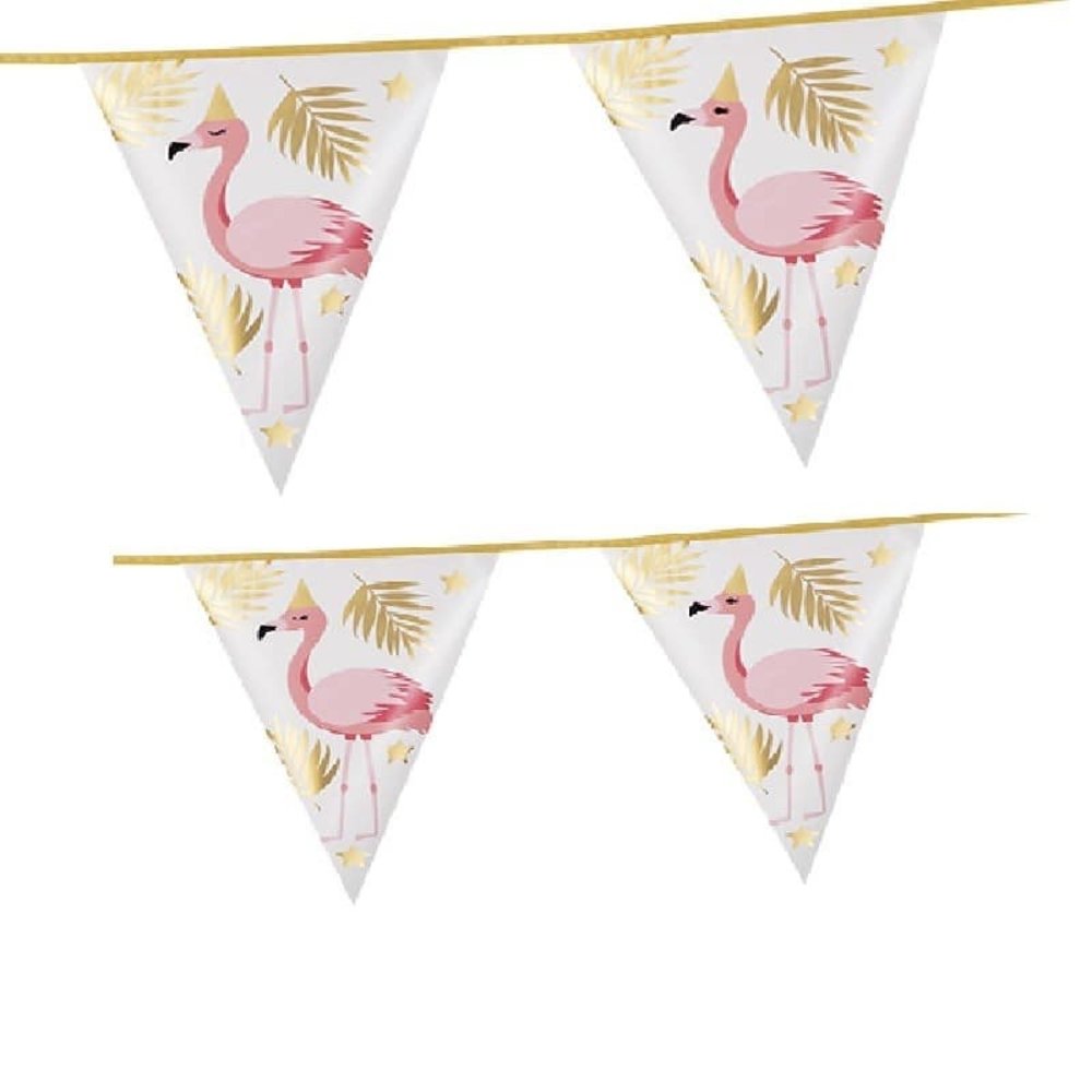 Boland Flamingo-Wimpelkette, gold, 4 m