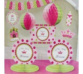 Kit de décoration Une nouvelle petite princesse 10 pièces