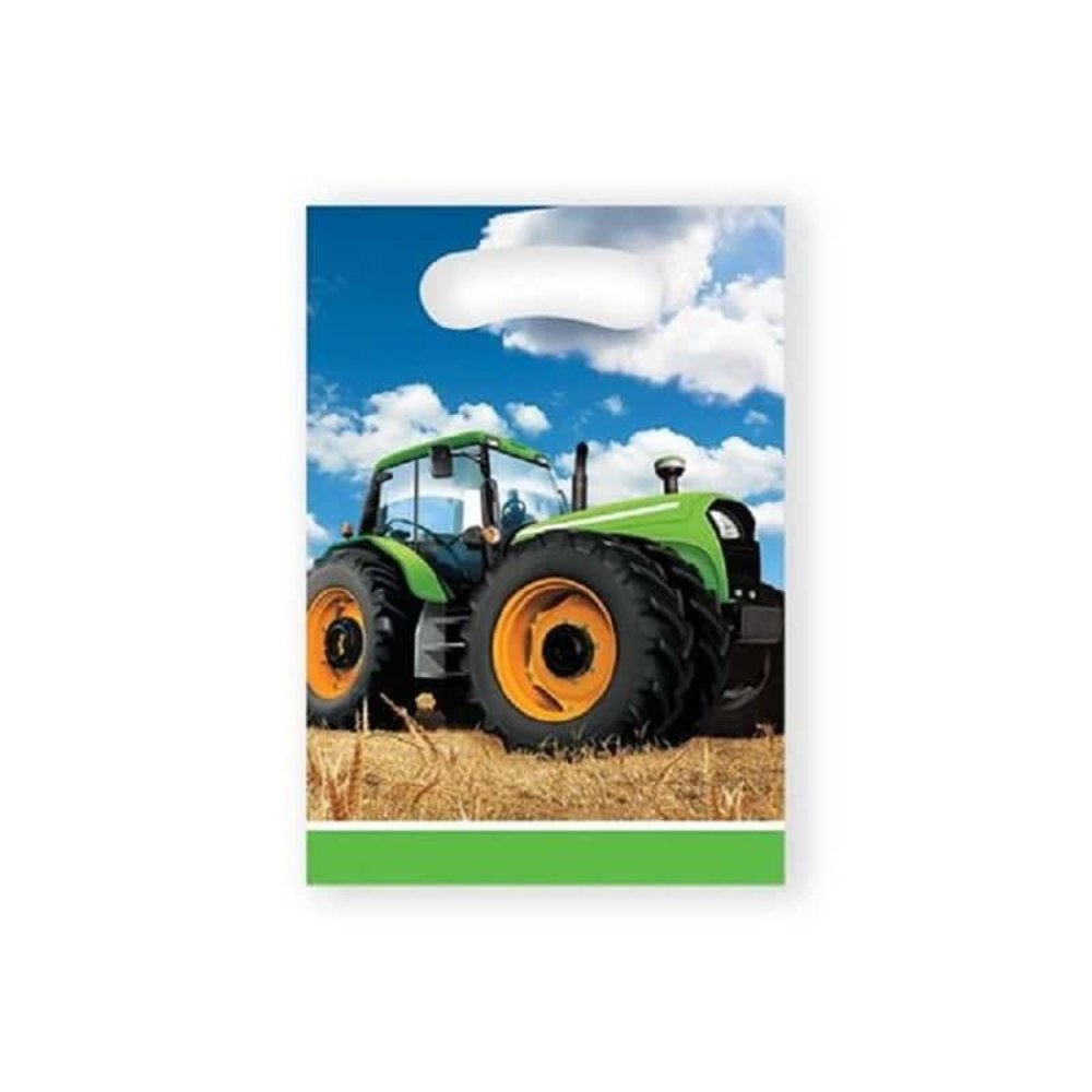 Creative Converting Sachets cadeaux « Temps des tracteurs » 23 x 16 cm | 8 pièces