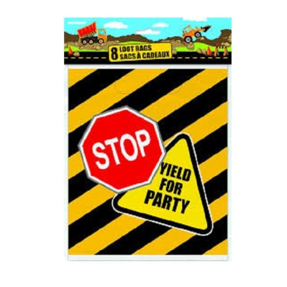 Unique Party Baustellen-Partytüten 23x19cm | 8 Stück