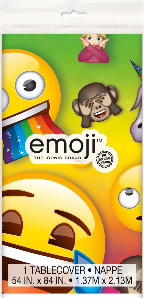 Unique Party Rainbow Fun Emoji Tablecloth 137x213cm | per piece