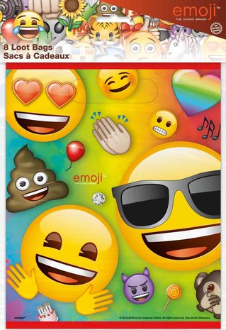 Unique Party Regenbogen-Spaß-Emoji-Geschenktüten | 8 Stück
