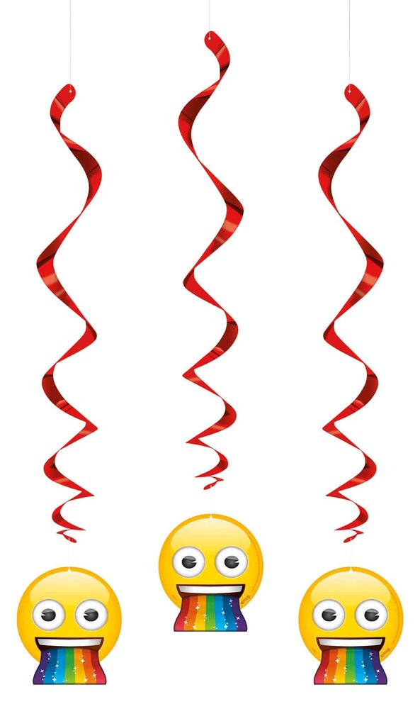 Wirbelnder Regenbogen-Spaß-Emoji | 3 Stück