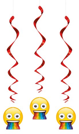 Swirl Rainbow Fun Emoji | 3 pieces