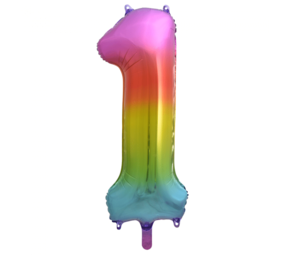 Paper Dreams Regenbogen-Folienballon Nummer 1 | 86 cm