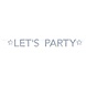 Buchstabengirlande „Let's Party“, holografisch silber | 2 Meter