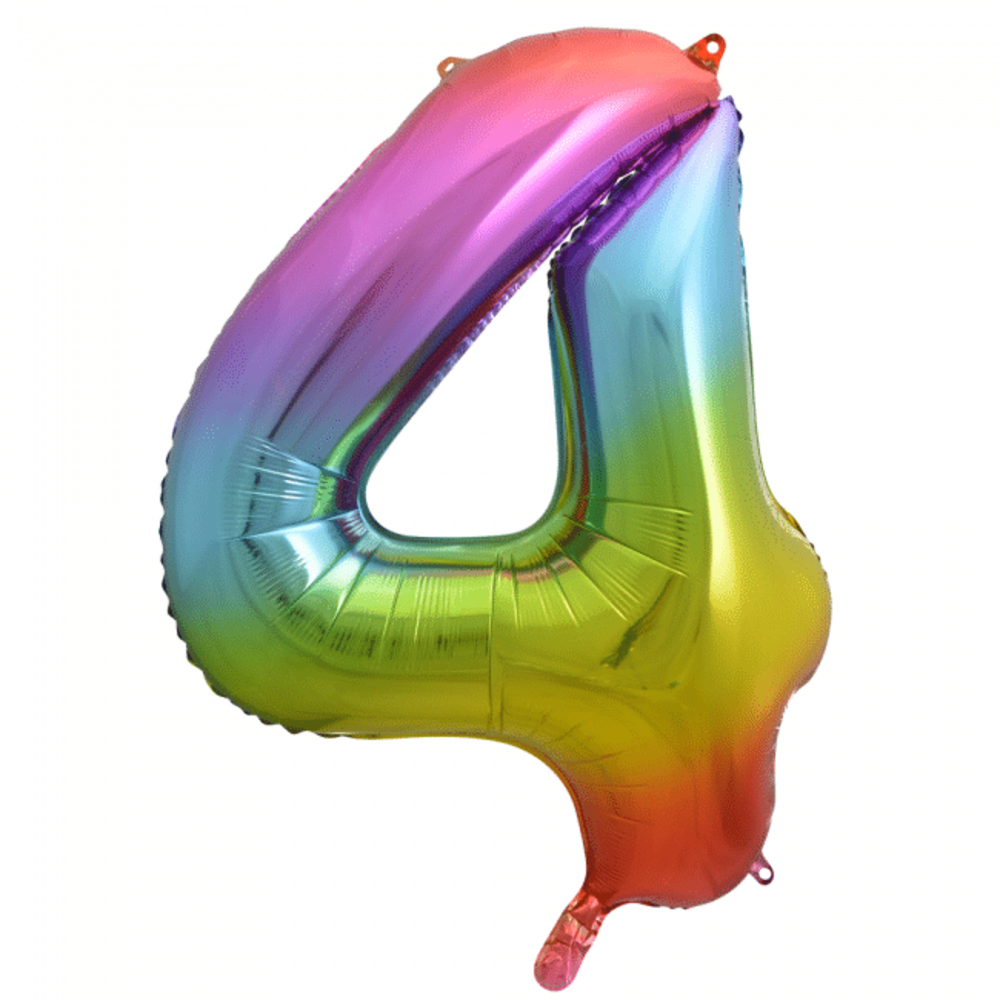 Paper Dreams Rainbow Foil Balloon Number 4 | 86cm