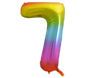 Paper Dreams Regenbogen-Folienballon Nummer 7 | 86 cm