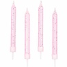 Bougies à gâteau rose clair pailletées | 12 pièces Bougies à gâteau rose clair pailletées | 12 pièces
