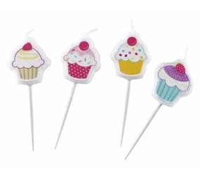 Amscan Cupcake-Kerzenstecker 3 x 2,5 cm | 4 Stück