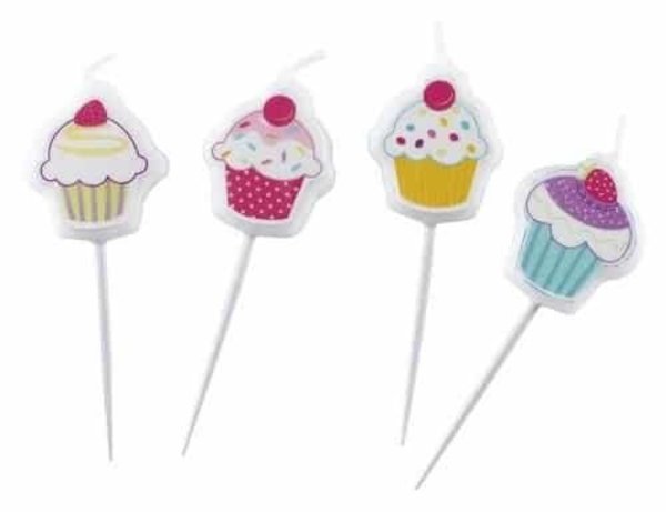 Amscan Cupcake-Kerzenstecker 3 x 2,5 cm | 4 Stück