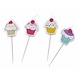 Amscan Cupcake-Kerzenstecker 3 x 2,5 cm | 4 Stück