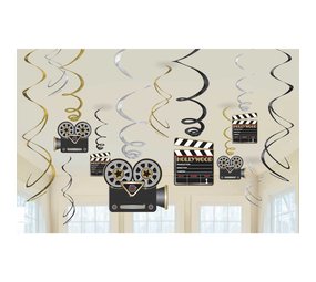Amscan Hollywood Swirl Decoration | 12 pieces