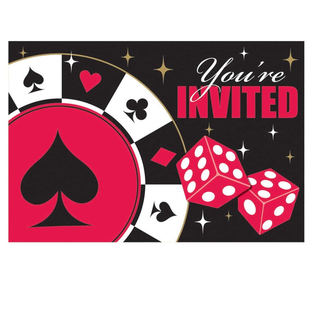 Amscan Casino Invitation | 8 pieces