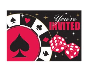 Amscan Uitnodiging Casino | 8 stuks Amscan Uitnodiging Casino | 8 stuks