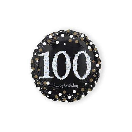 Unique Party Ballon à l'hélium 100 ans Or Scintillant Vide 45 cm | à l'unité