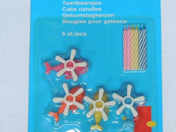 Tuf-Tuf Ensemble de 4 bougeoirs en forme d'hélicoptère | 6 bougies