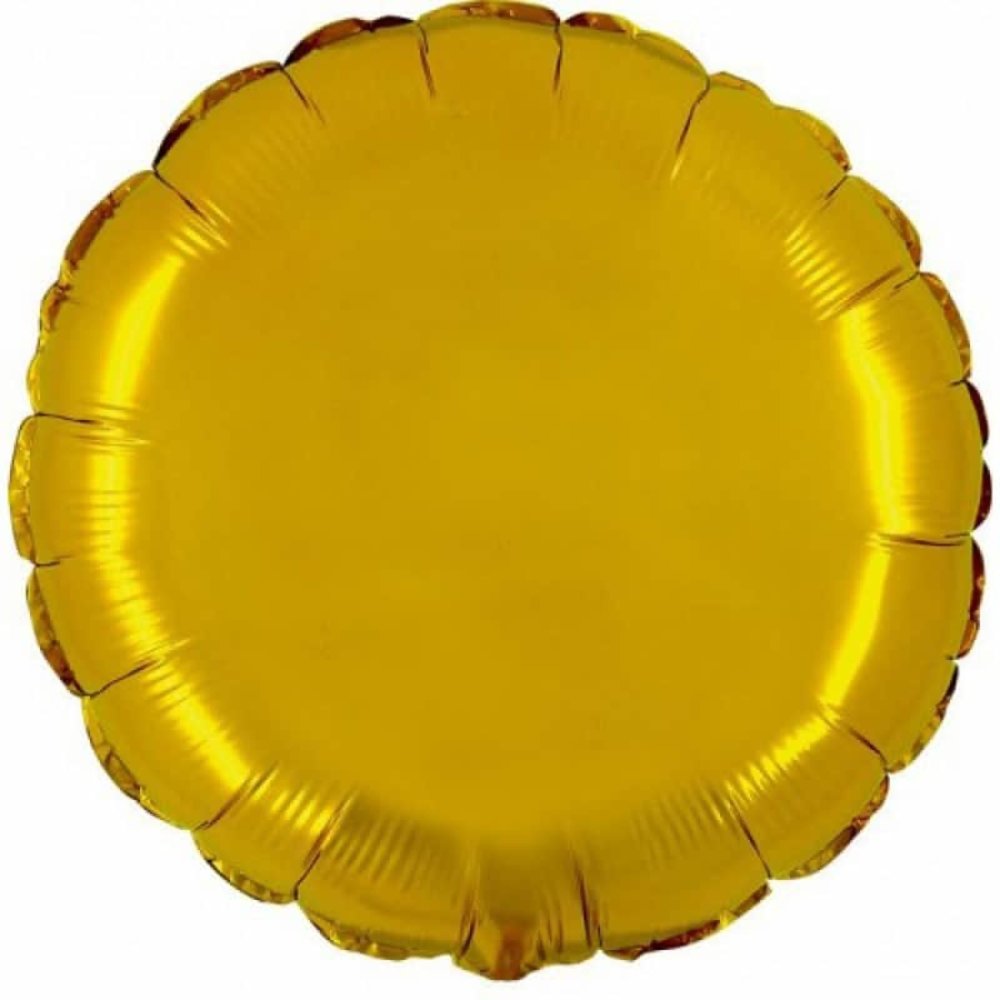 WeFiesta Goldener runder Folienballon | 45 cm