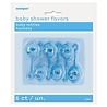 Unique Party Hochets bleus pour bébé 3x6cm | 6 pièces
