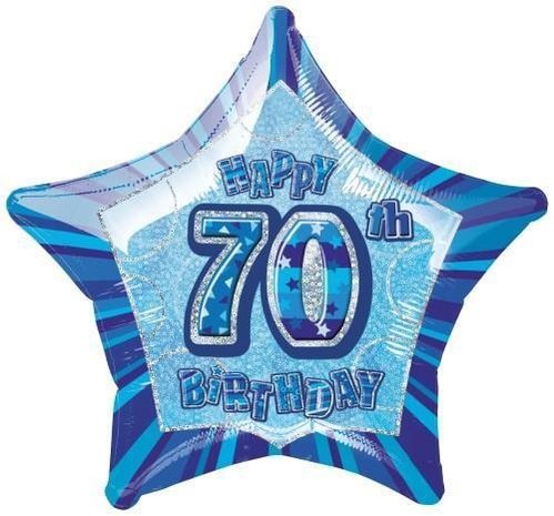 Unique Party Helium Balloon 70 Years Star 45cm Deflated | per piece