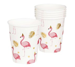 Boland Flamingo Cups Gold and Pink 210ml | 10 pieces