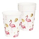 Boland Flamingo Cups Gold and Pink 210ml | 10 pieces