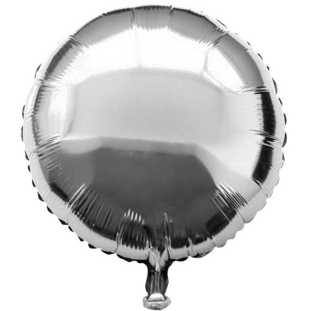 WeFiesta Round foil balloon Silver metallic 45cm