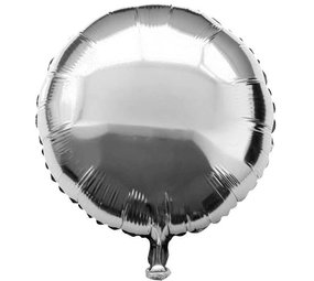 WeFiesta Round foil balloon Silver metallic 45cm