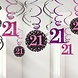 Amscan Décorations tourbillonnantes 21 ans Rose scintillant | 12 pièces