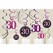 Riethmüller Décorations tourbillonnantes 30 ans Rose scintillant | 12 pièces