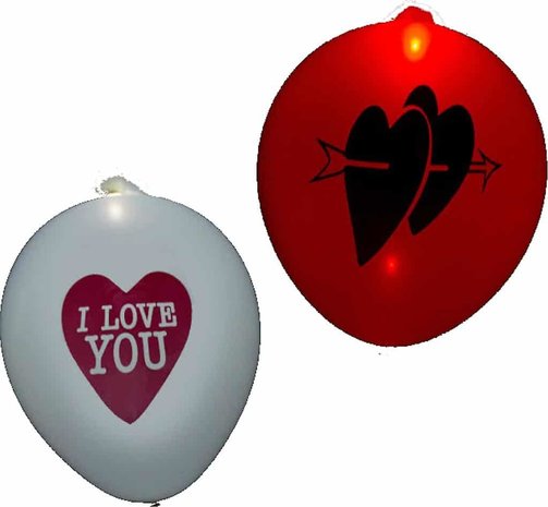 Ballons LED « Je t'aime » | 5 pièces