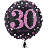 Anagram Helium Balloon 30 Years Sparlink Pink 45cm Deflated | per piece