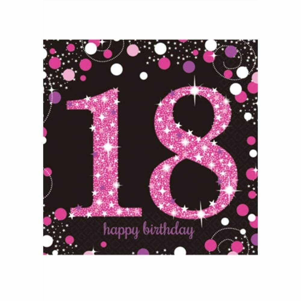 Riethmüller Napkins 18 Years Sparkling Pink 33x33cm | 16 pieces