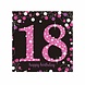 Servet Sparkling 18 zwart-roze 33x33cm 16 stuks Servet Sparkling 18 zwart-roze 33x33cm 16 stuks
