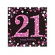 Amscan Napkins 21 Years Sparkling Pink 33x33cm | 16 pieces