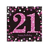 Amscan Servietten „21 Years Sparkling Pink“ 33 x 33 cm | 16 Stück Amscan Servietten „21 Years Sparkling Pink“ 33 x 33 cm | 16 Stück