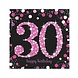 Amscan 30th Birthday Napkins Sparkling Pink 33x33cm | 16 pieces