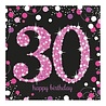 Amscan Servietten zum 30. Geburtstag, Glitzerrosa, 33 x 33 cm | 16 Stück Amscan Servietten zum 30. Geburtstag, Glitzerrosa, 33 x 33 cm | 16 Stück