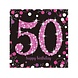 Riethmüller Servietten zum 50. Geburtstag, Glitzerrosa, 33 x 33 cm | 16 Stück