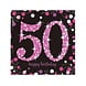 Riethmüller Serviettes de table rose pailleté pour 50e anniversaire 33 x 33 cm | 16 pièces