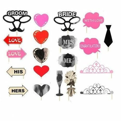 Henbrandt Photo Booth Props Wedding 20 pieces