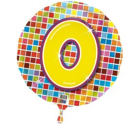 Folat Ballon Helum numéro 0, blocs d'anniversaire vides | à l'unité