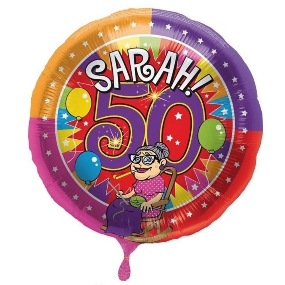 Folie ballon Sarah! 50 jaar Folie ballon Sarah! 50 jaar
